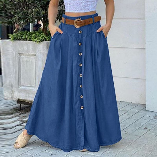 Victoria Skirt -High Waist Solid Long