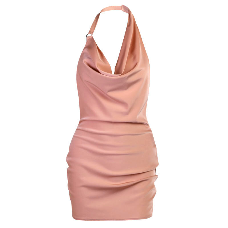 Satin Mini Dress -Backless