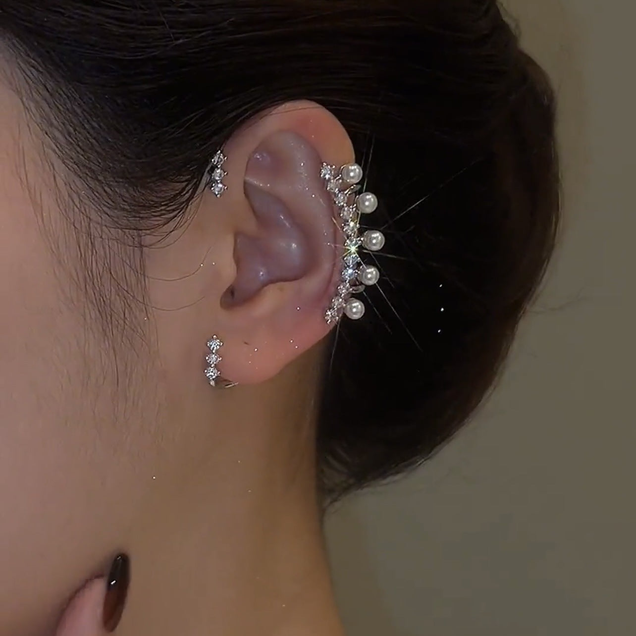 No Pierced Ear-Pearl Earrings