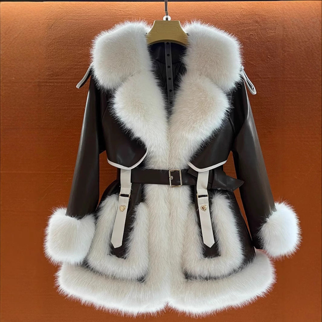 Elegant Fur Collar Coat