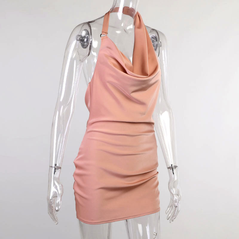 Satin Mini Dress -Backless