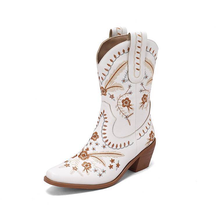 Embroidery Knee-high Cowboy Boots