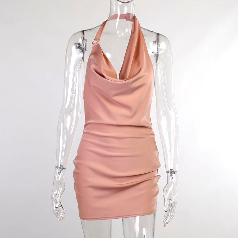 Satin Mini Dress -Backless