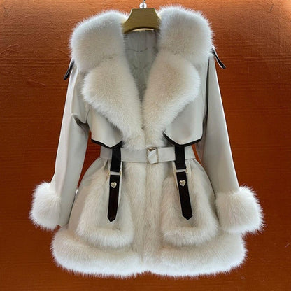 Elegant Fur Collar Coat