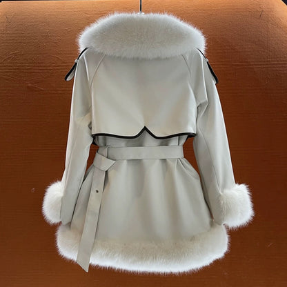 Elegant Fur Collar Coat