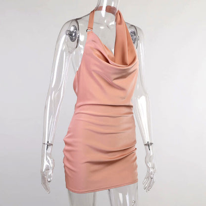 Satin Mini Dress -Backless