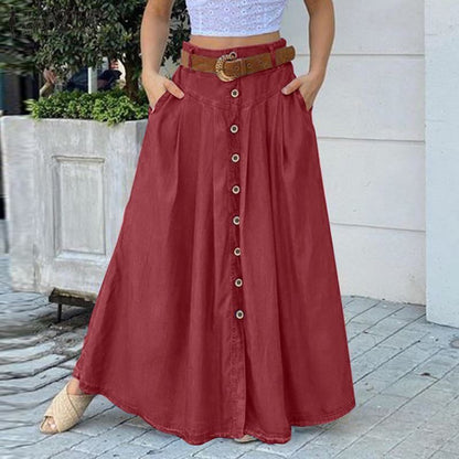Victoria Skirt -High Waist Solid Long